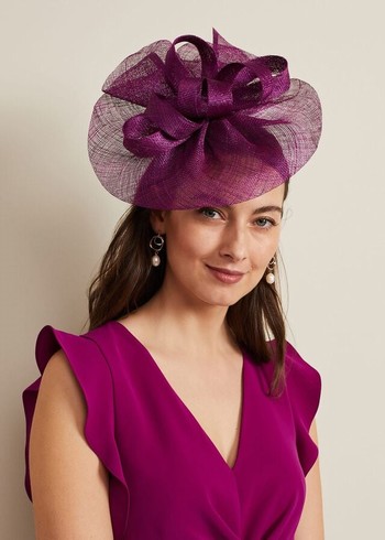 Phase Eight Freeform Bow Disc Fascinator Hats Purple Canada | KLGEWX-280